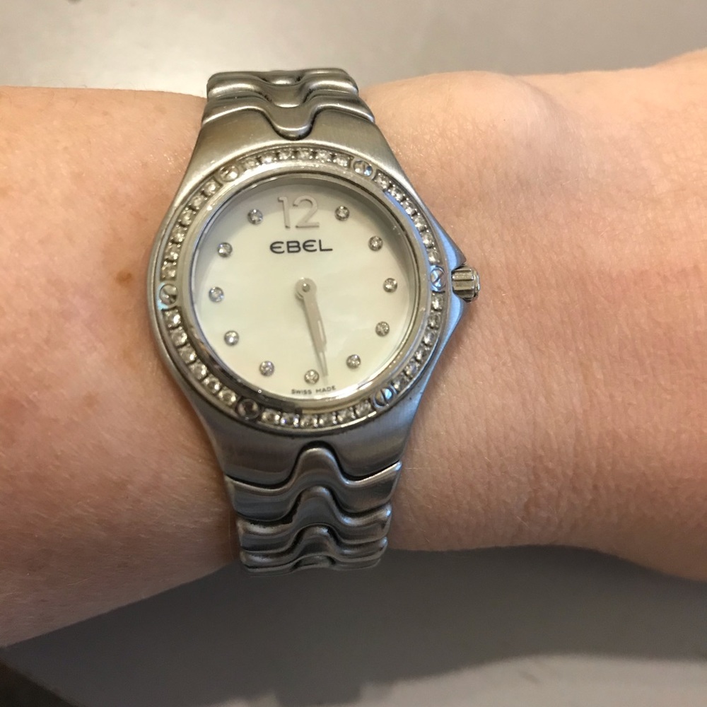 Ebel watch w/mother of Pearl face & diamonds